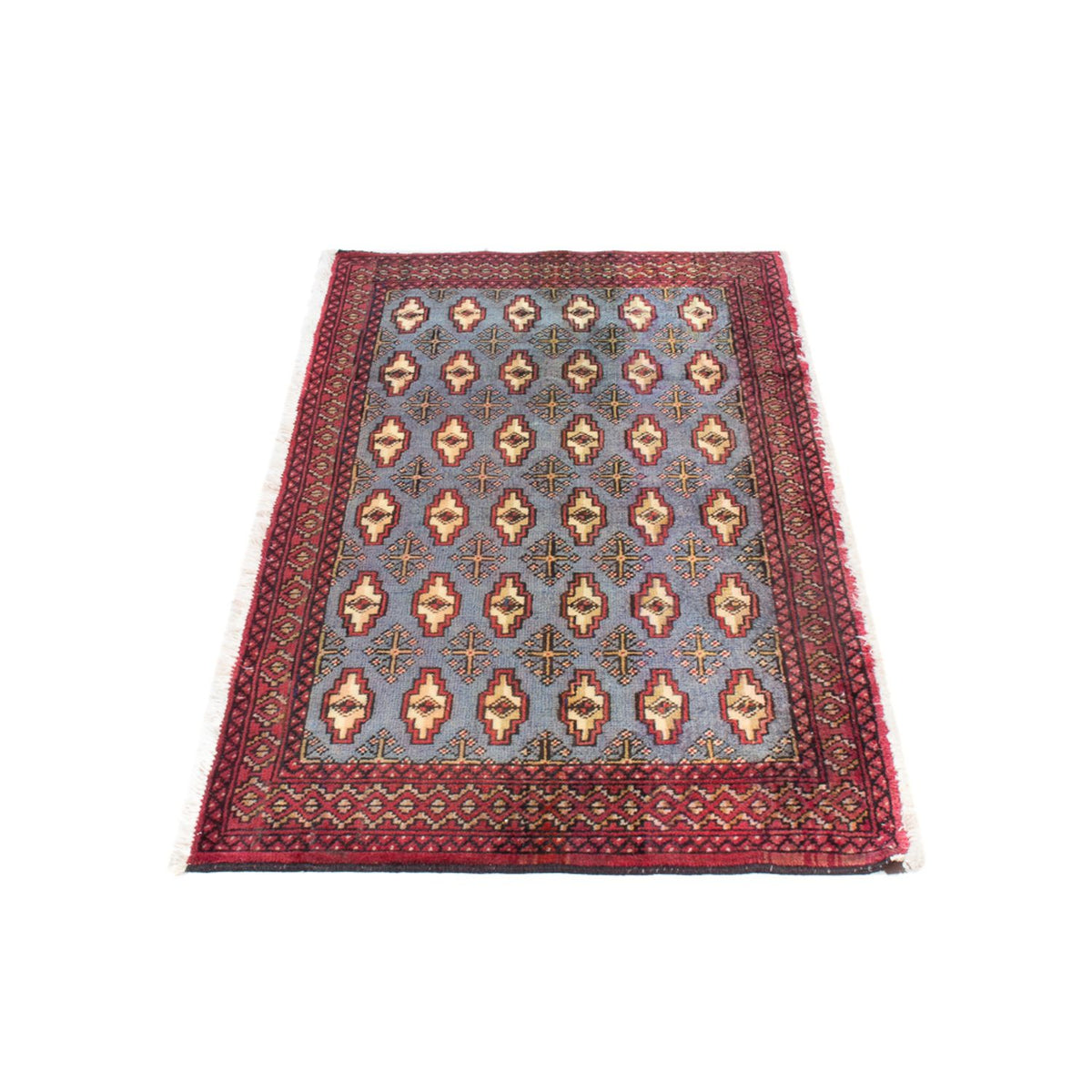Runner Turkaman Rug - 136 x 57 cm - light blue