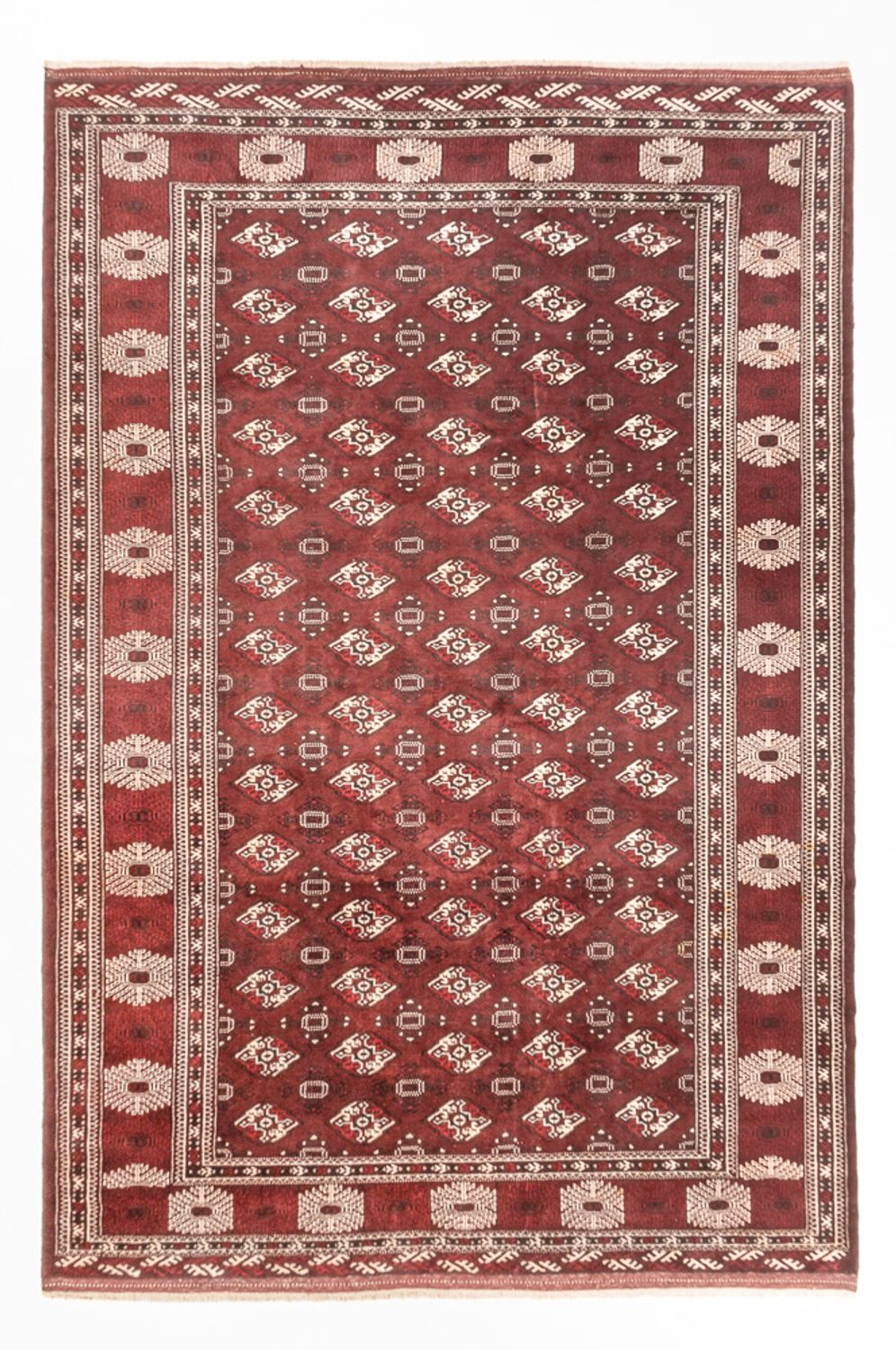 Turkaman Rug - 380 x 260 cm - dark red