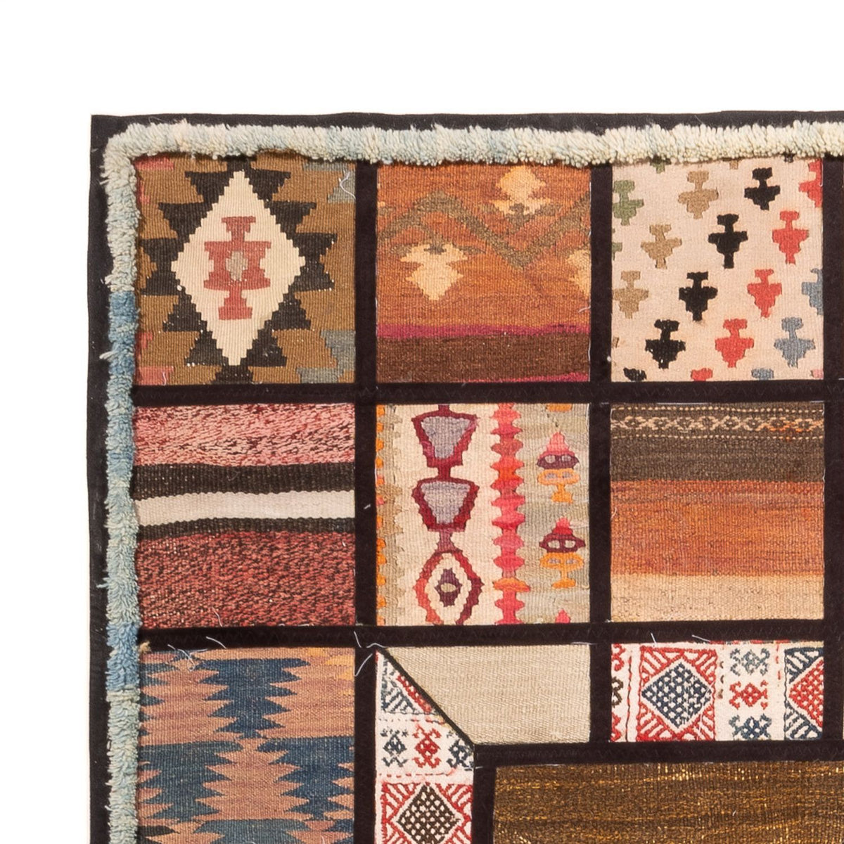 Patchwork Rug 135x200cm - Perserteppich Wollteppich