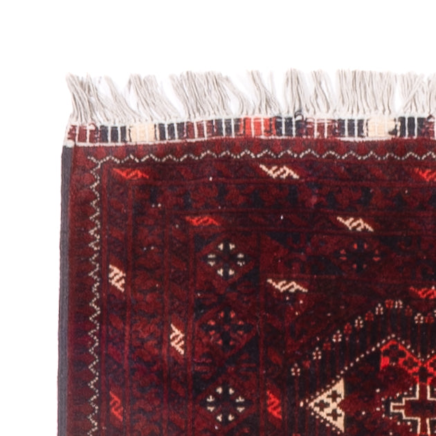 Runner Afghan Rug - 293 x 78 cm - red