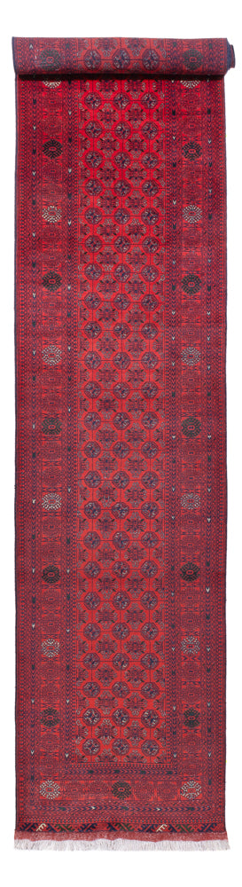Runner Afghan Rug - Bukhara - 479 x 89 cm - red