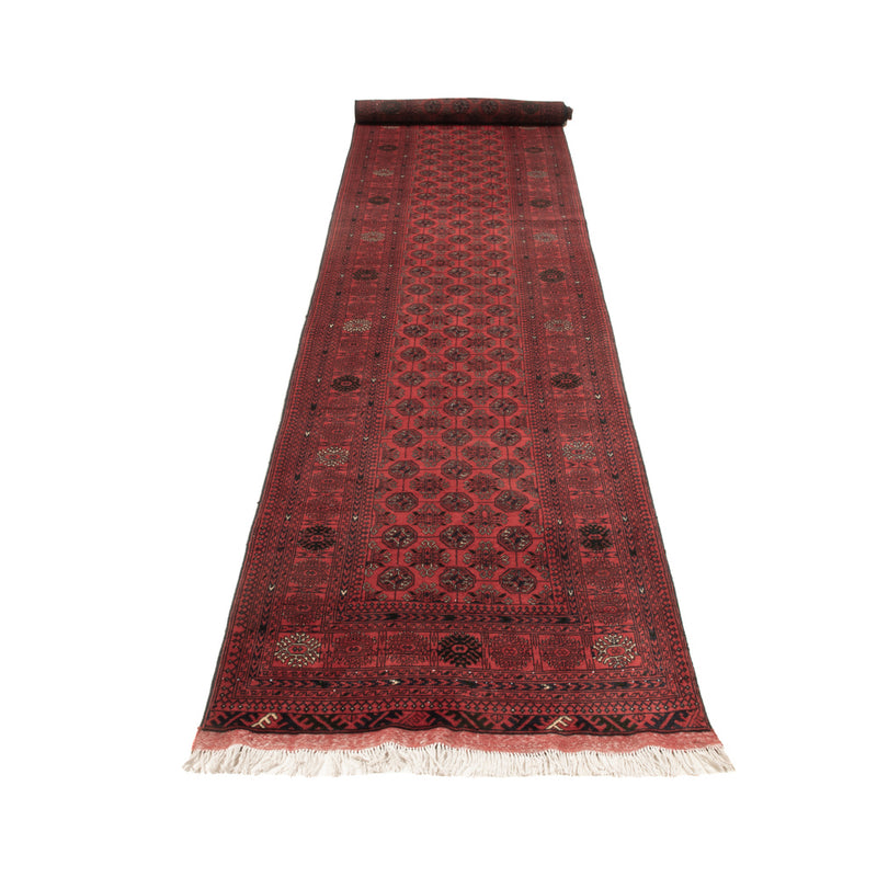 Runner Afghan Rug - Bukhara - 479 x 89 cm - red