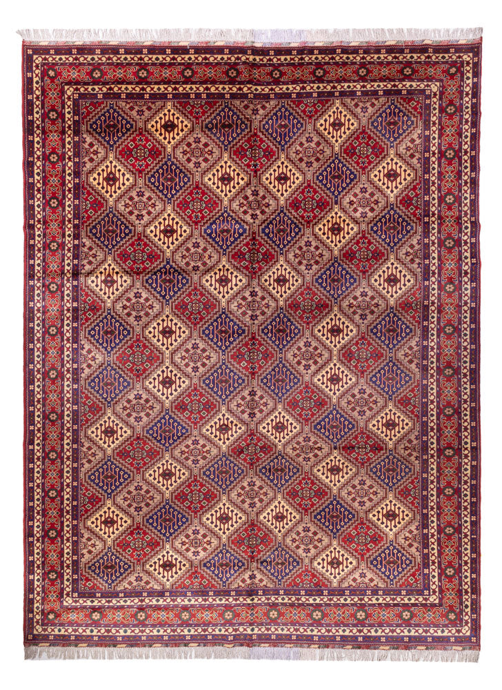 Runner Afghan Rug - 403 x 296 cm - dark beige