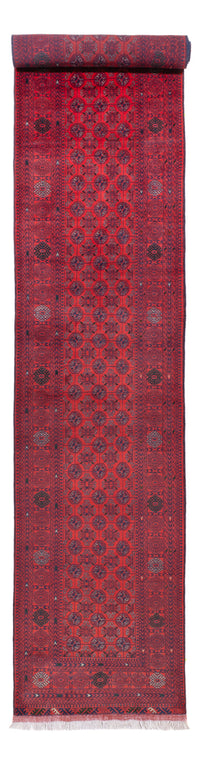 Runner Afghan Rug - Bukhara - 479 x 89 cm - red