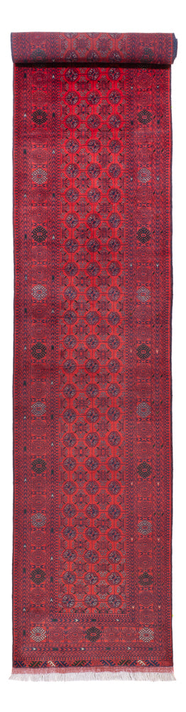 Runner Afghan Rug - Bukhara - 479 x 89 cm - red