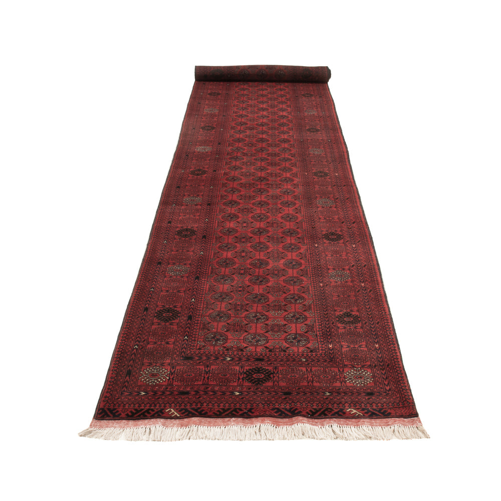 Runner Afghan Rug - Bukhara - 479 x 89 cm - red