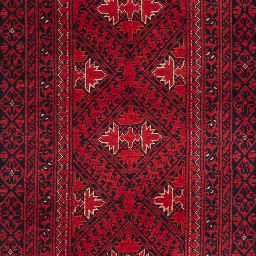 Runner Afghan Rug - 390 x 77 cm - red