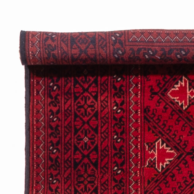 Runner Afghan Rug - 390 x 77 cm - red