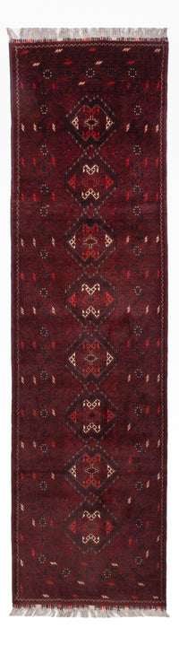 Runner Afghan Rug - 295 x 79 cm - red