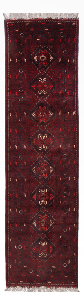 Runner Afghan Rug - 295 x 79 cm - red