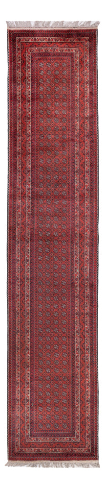 Runner Afghan Rug - Bukhara - 376 x 75 cm - red