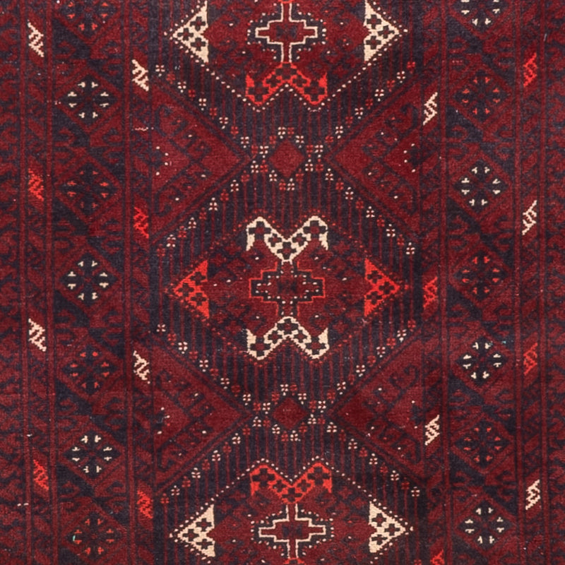Runner Afghan Rug - 300 x 79 cm - red