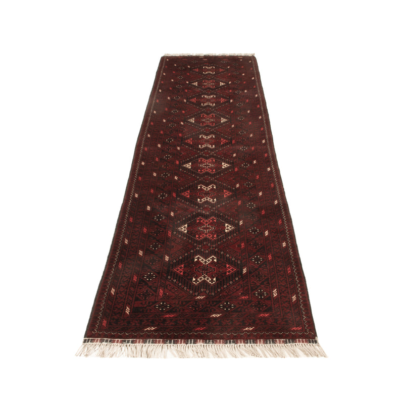 Runner Afghan Rug - 300 x 79 cm - red