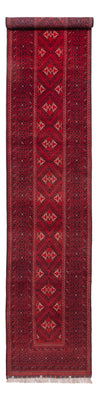 Runner Afghan Rug - 388 x 77 cm - red