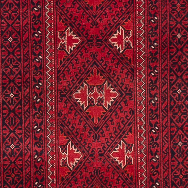 Runner Afghan Rug - 388 x 77 cm - red