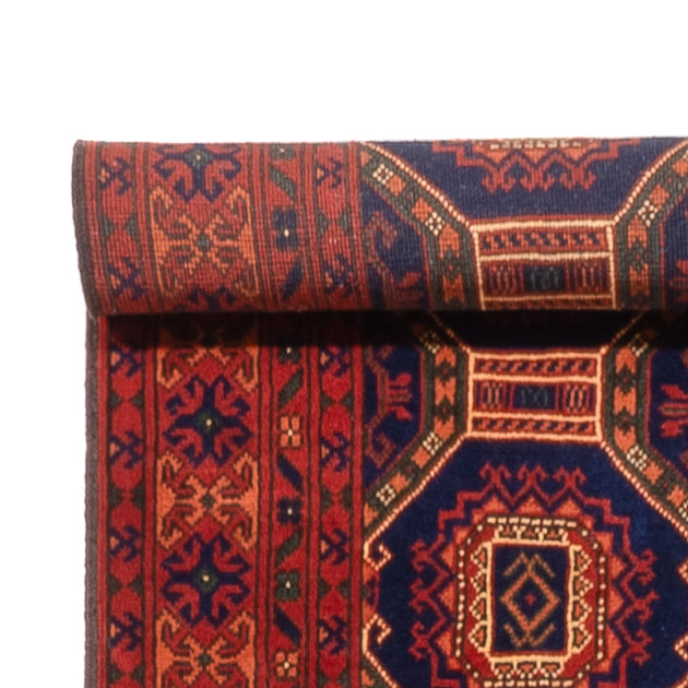 Runner Afghan Rug - 409 x 86 cm - dark beige