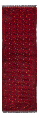 Runner Afghan Rug - 277 x 89 cm - red