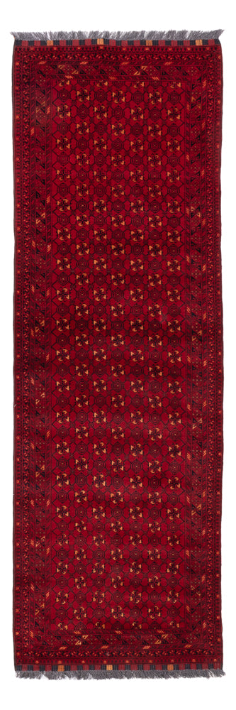 Runner Afghan Rug - 277 x 89 cm - red