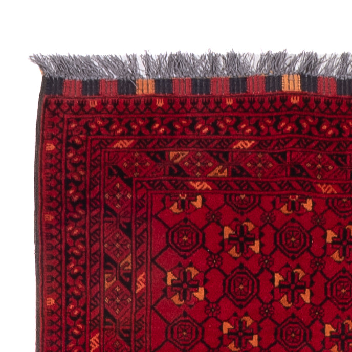 Runner Afghan Rug - 277 x 89 cm - red