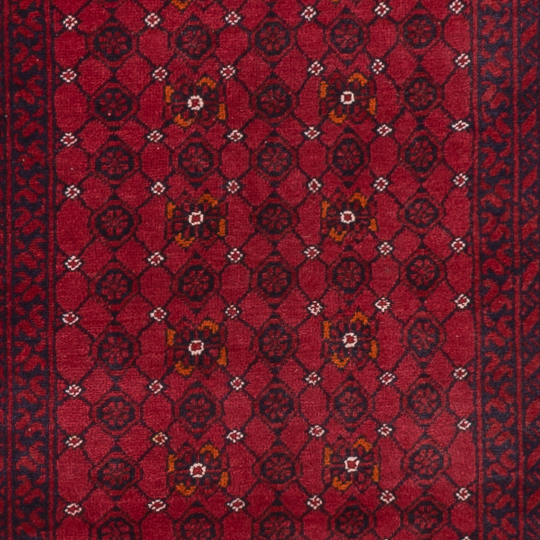 Runner Afghan Rug - Bukhara - 285 x 78 cm - red