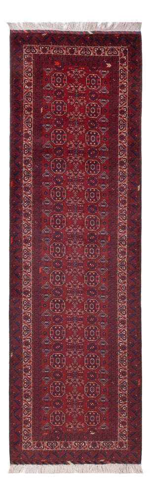 Runner Afghan Rug - Bukhara - 285 x 82 cm - red