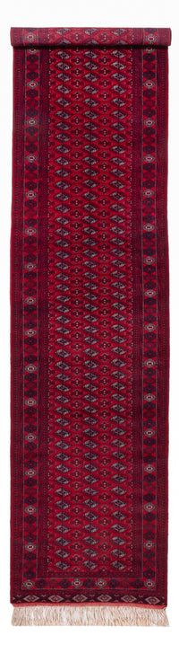 Runner Turkaman Rug - 396 x 87 cm - red
