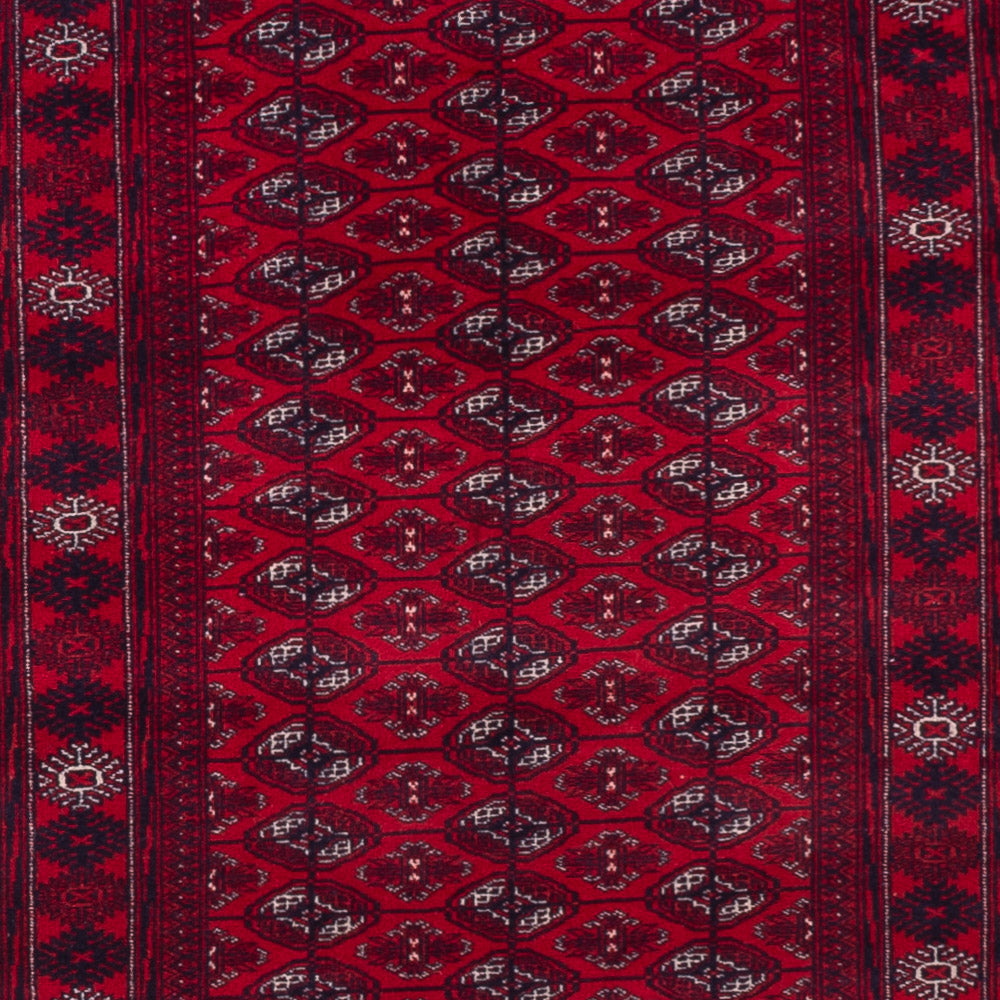 Runner Turkaman Rug - 396 x 87 cm - red