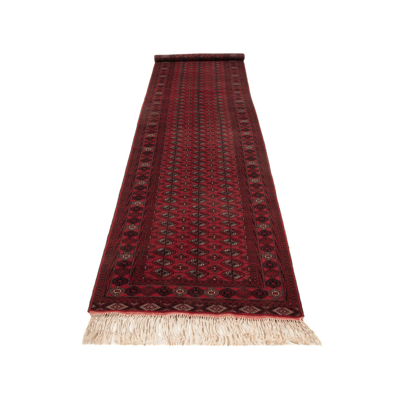 Runner Turkaman Rug - 396 x 87 cm - red