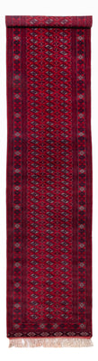 Runner Afghan Rug - Bukhara - 397 x 86 cm - red