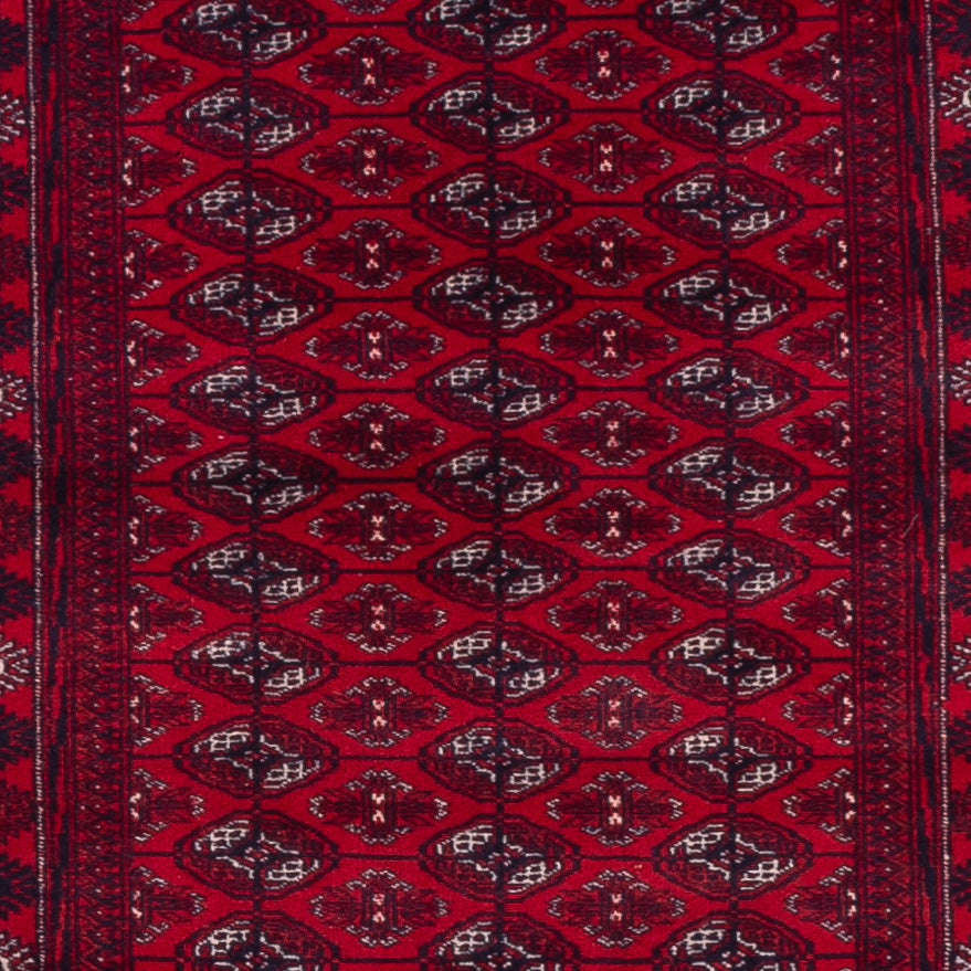Runner Afghan Rug - Bukhara - 397 x 86 cm - red