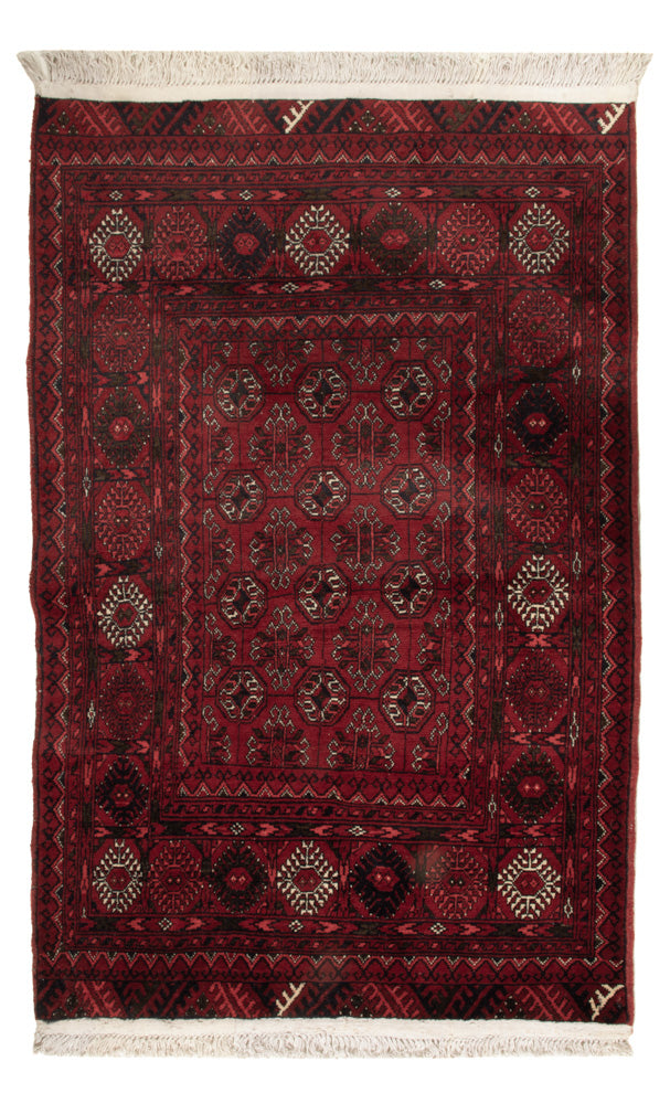 Afghan Rug - 119 x 77 cm - dark red