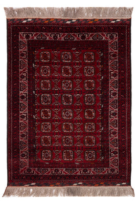 Afghan Rug - Bukhara - 140 x 102 cm - dark red
