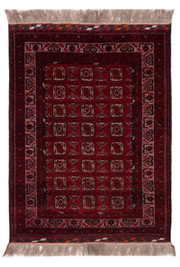 Afghan Rug - Bukhara - 140 x 102 cm - dark red