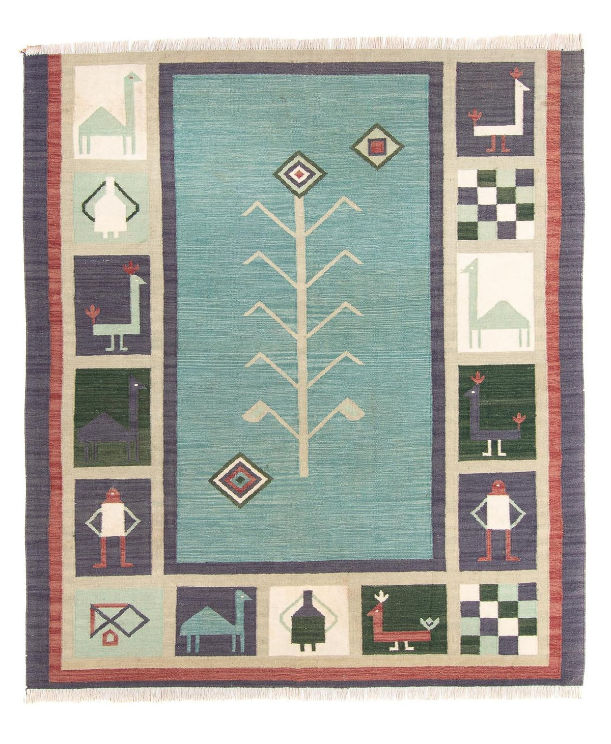 Kelim Rug - Trendy - 240 x 200 cm - light blue