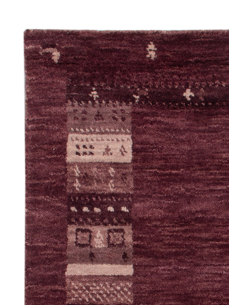 Gabbeh Teppich - Loribaft Softy - 90 x 60 cm - dunkelrot