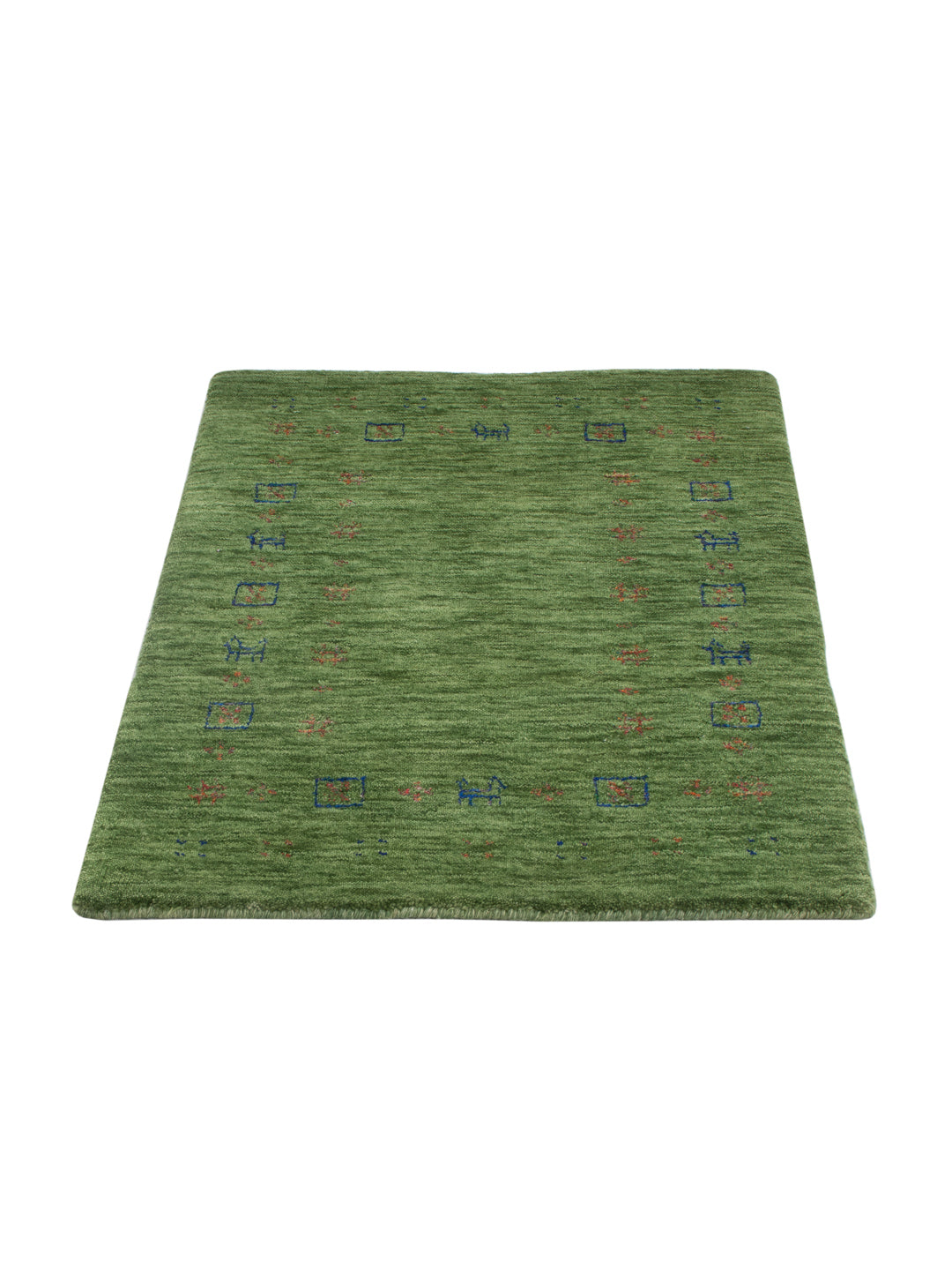 Gabbeh Teppich - Loribaft Softy - 90 x 60 cm - grün