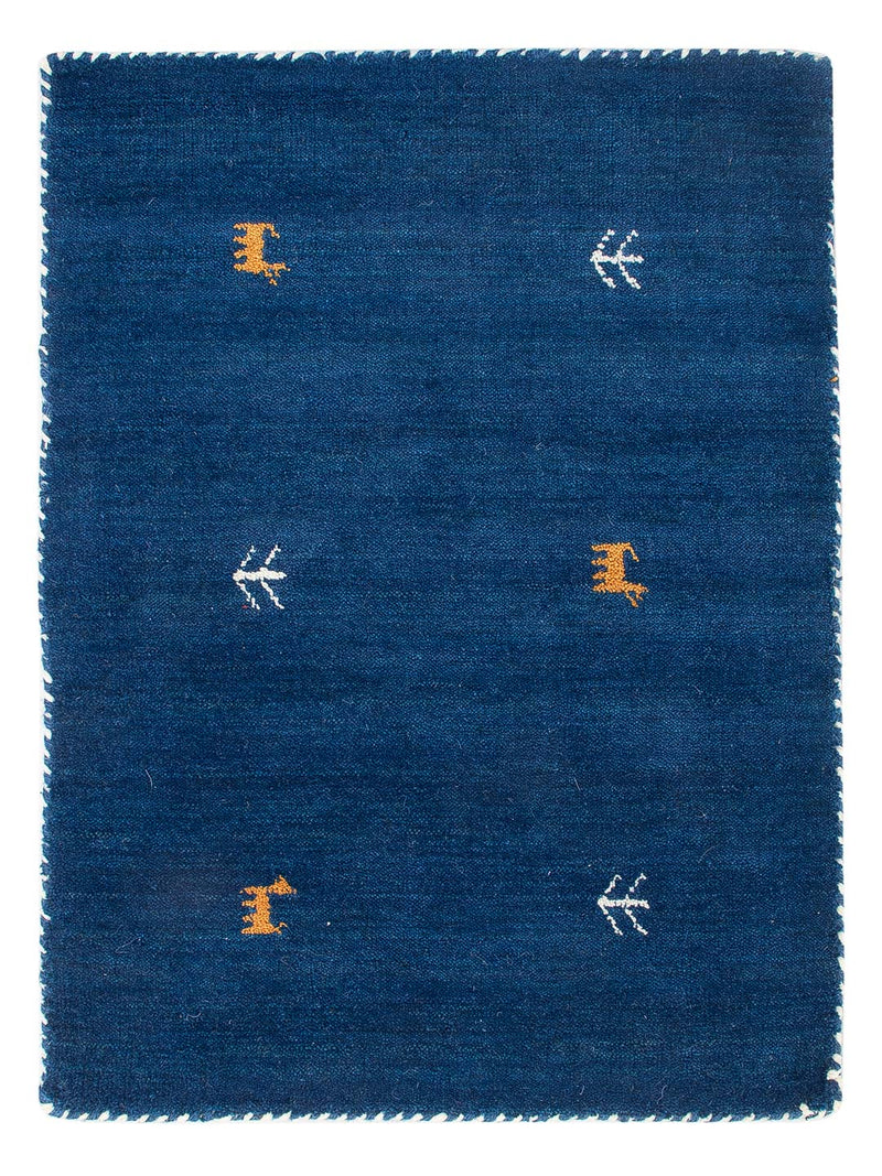 Gabbeh Teppich - Loribaft Softy - 90 x 60 cm - blau