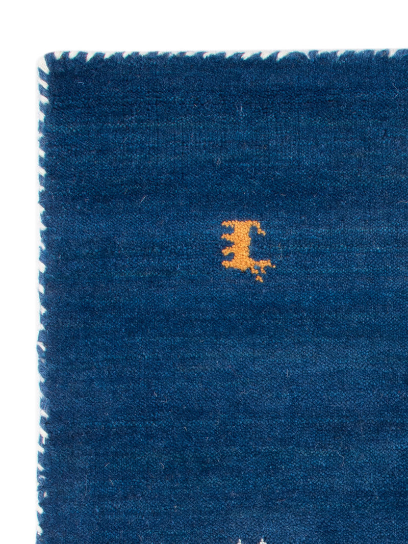 Gabbeh Teppich - Loribaft Softy - 90 x 60 cm - blau