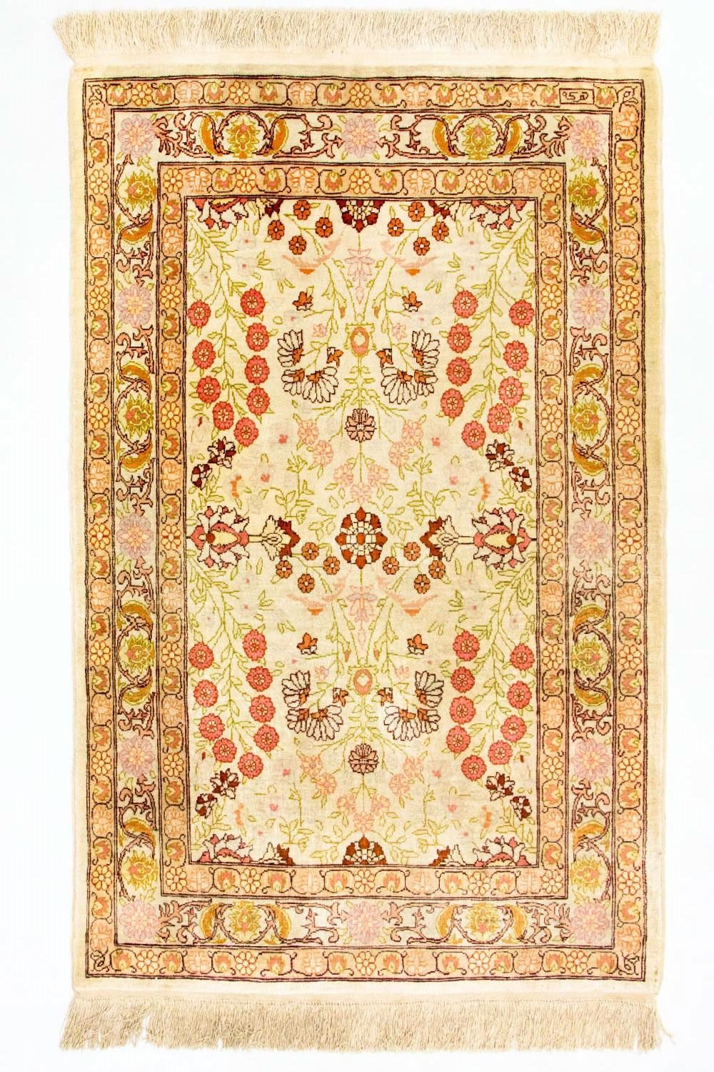 Silk Rug - Hereke silk - Premium - 100 x 64 cm - beige