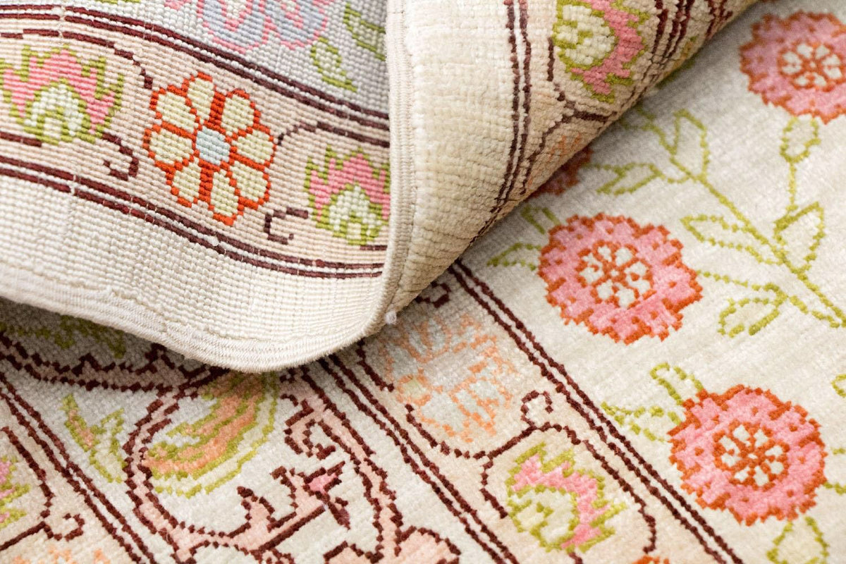 Silk Rug - Hereke silk - Premium - 100 x 64 cm - beige