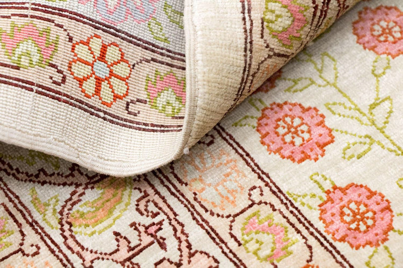 Silk Rug - Hereke silk - Premium - 100 x 64 cm - beige