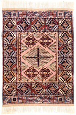 Afghan Rug - 140 x 120 cm - rose