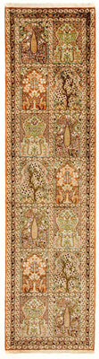 Runner Silk Rug - Kashmir Silk - 313 x 82 cm - multicolored