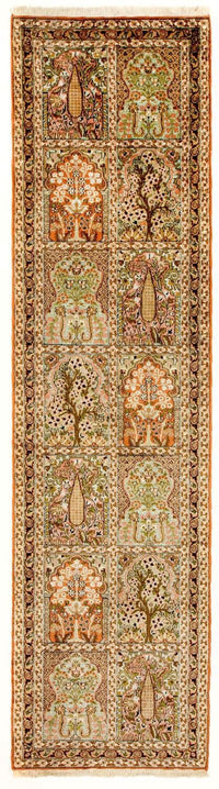 Runner Silk Rug - Kashmir Silk - 313 x 82 cm - multicolored