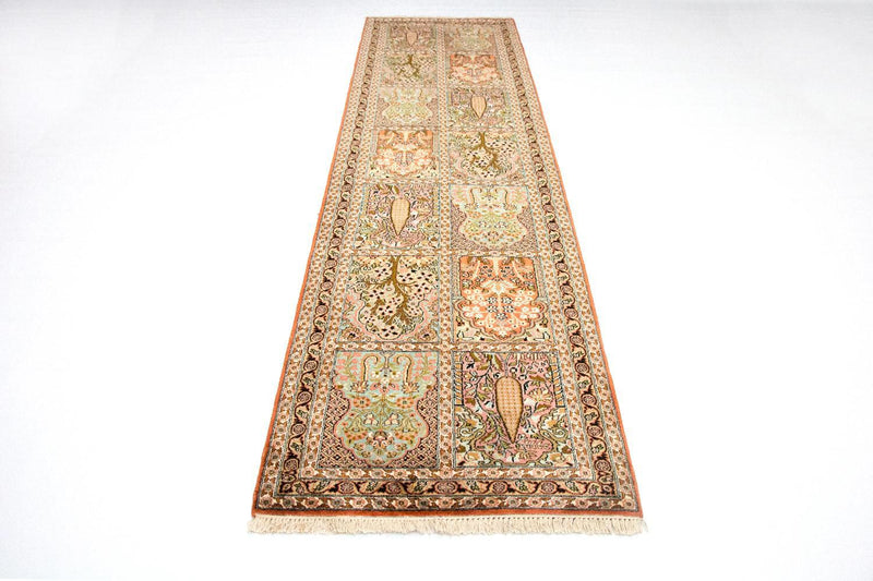 Runner Silk Rug - Kashmir Silk - 313 x 82 cm - multicolored