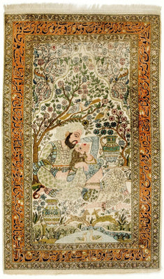 Silk Rug - Kashmir Silk - 150 x 92 cm - multicolored