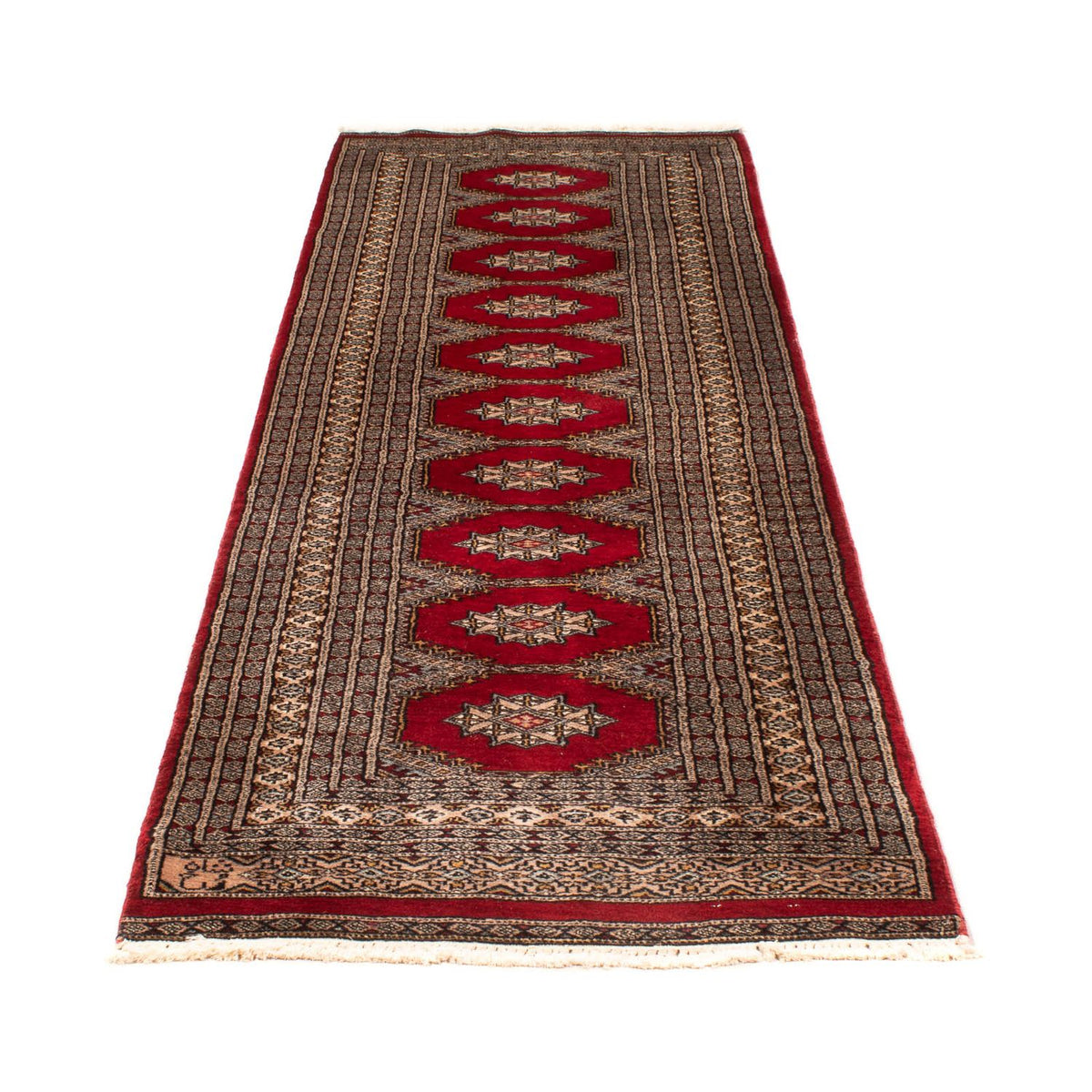 Runner Pakistani Rug - 247 x 83 cm - dark red