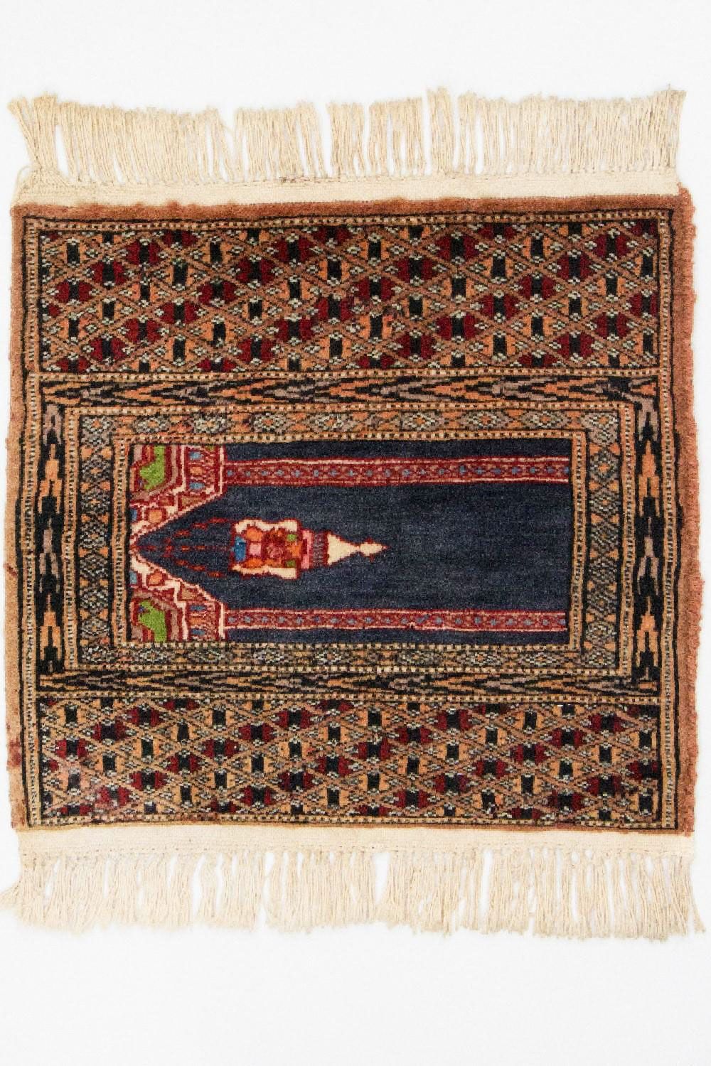 Afghan Rug - Bukhara square  - 47 x 44 cm - blue