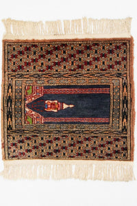Afghan Rug - Bukhara square  - 47 x 44 cm - blue