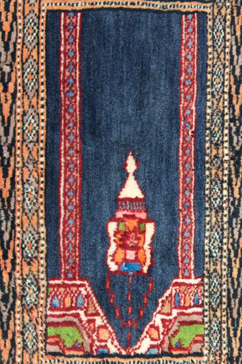 Afghan Rug - Bukhara square  - 47 x 44 cm - blue